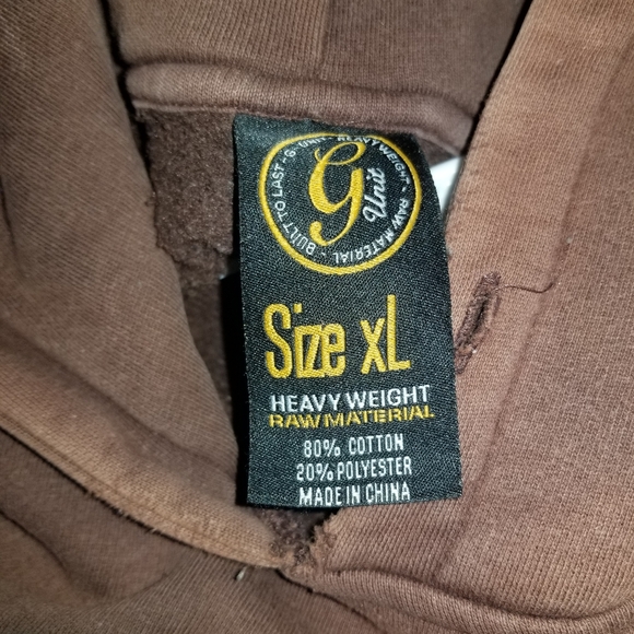Vintage Y2K G-Unit 50 Cent Heavyweight Brown Hoodie Size XL - Picture 8 of 10
